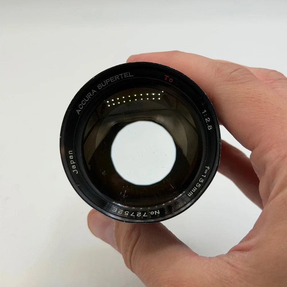 Accura Supertel 135mm f2.8 Vintage Zebra Telephoto Lens Japan Canon FD Mount